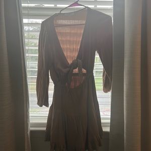 mable brown mini dress